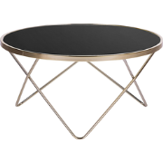 MERIDIAN II - Salontafel - Zwart/Goud - Veiligheidsglas