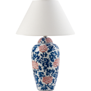 VERUSA - Tafellamp - Wit/Blauw - Porselein/Linnen