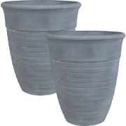 KATALIMA - Bloempot set van 2 - Grijs - 43 cm - Stenenmix