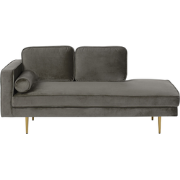 MIRAMAS - Chaise longue - Taupe - Linkerzijde - Fluweel