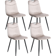 ARGYLE - Eetkamerstoel set van 2 - Taupe - Fluweel