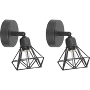 ERMA - Wandlamp set van 2 - Zwart  - Metaal