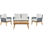 MERANO - Loungeset voor 4 - Gebroken wit - Acaciahout
