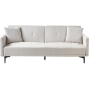 LUCAN - Slaapbank 3-zits - Lichtbeige - Polyester