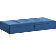 ABERDEEN - Ottomaan met opbergruimte - Marineblauw - Fluweel