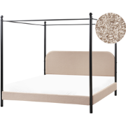 DANNEMOIS - Tweepersoonsbed - Taupe - 180x200 cm - Bouclé