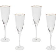 TOPAZ - Champagneglas set van 4 - Goud - Glas
