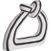 ZANDER - Decoratief beeldje - Zwart/Wit - Steengoed