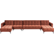 ALNES - Hoekbank 6-zits - Lichtrood - Polyester