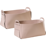 NUZI - Opbergmanden set van 2 - Pastelroze - Kunstleer