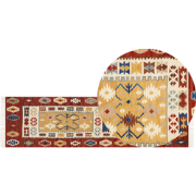 VOSKEHAT - Kelim vloerkleed - Multicolor - 80 x 300 cm - Wol