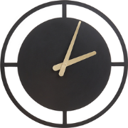 TRIENT - Wandklok - Zwart - Staal