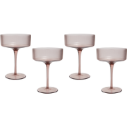 AMETHYST - Champagnecoupe set van 4 - Pastelroze - Glas