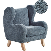 FARUM - Kinderfauteuil - Donkerblauw - Bouclé