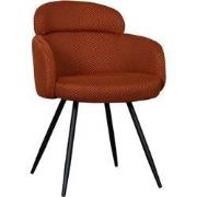 LABEL51 Eetkamerstoel Dinner - Rust - Breathe - Zwart Metalen Frame