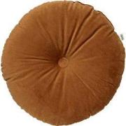 Dutch Decor OLLY - sierkussen Ø40 cm - rond velvet - Tobacco Brown - b...