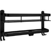 QUVIO Badkamer rekje met haken - Zwart - 40 cm