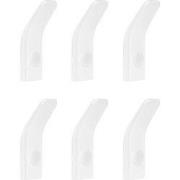 QUVIO Haakje metaal wand - Wit - Set van 6