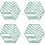 Krumble Pannenonderzetter Hexagon - Groen - Set van 4
