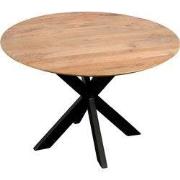 QUVIO Eettafel Sofia – Rond – Ø120 – Kruispoot – Naturel