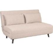 LABEL51 Slaapbank Double - Naturel - Boucle - Double | Zwarte Poot