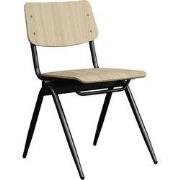 LABEL51 Eetkamerstoel Solid - Naturel - Hout - Black Frame