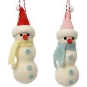 Sneeuwpop wol d4.5h16 cm a2 kerst