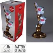 Vogels op tak met led 41 cm kerstversiering