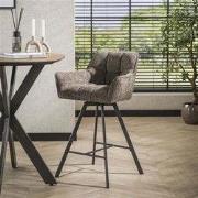 Hoyz Collection - Barstoel Raster Draaibaar - 2 Stuks - Rich Taupe