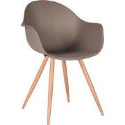 LABEL51 Eetkamerstoel Parma - Coffee - Kunststof - Oak Metal Woodcover
