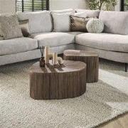 Hoyz Collection - Salontafel XL Driehoek Maya Teak - Teak Rust Brown -...