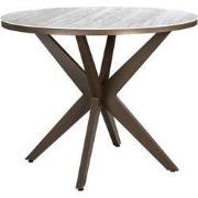 Calma high dining tafel dia. 120 cm aluminium bronze/travertin
