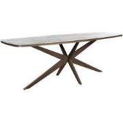 Calma dining table 270x110x75 cm oval aluminium bronze/travertin