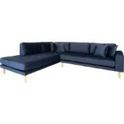 House Nordic Hoekbank Lido Met Open Einde Links Velvet Blauw