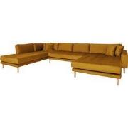 House Nordic U-Bank Lido met Open Einde Rechts Mosterd Geel Velvet