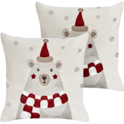 JELLIES - Sierkussen set van 2 - Gebroken wit - 45 x 45 cm - Fluweel