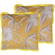 MANJU  - Sierkussen set van 2 - Geel - 45 x 45 cm - Polyester