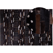 AKSEKI - Patchwork kleed - Donkerbruin - 160 x 230 cm - Koeienhuid