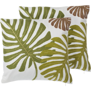 ZENOBIA  - Sierkussen set van 2 - Donkergroen - 45 x 45 cm - Katoen