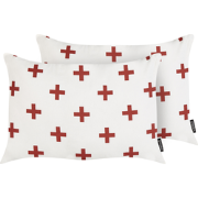 VELLEIA - Sierkussen set van 2 - Wit - 35 x 50 cm - Katoen