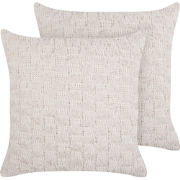 BASALIM - Sierkussen set van 2 - Beige - 45 x 45 cm - Polyester