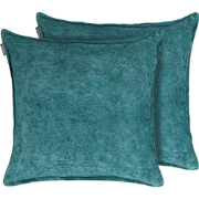 VERPIS - Sierkussen set van 2 - Blauwgroen - 50 x 50 cm - Katoen