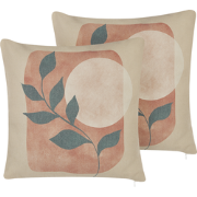 CALLIOPSIS  - Sierkussen set van 2 - Beige - 45 x 45 cm - Polyester