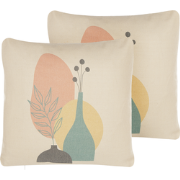 CARDOON  - Sierkussen set van 2 - Beige - 45 x 45 cm - Polyester