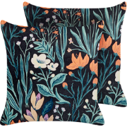 OSMUNDA  - Sierkussen set van 2 - Zwart - 45 x 45 cm - Fluweel