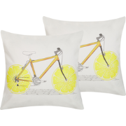 RUSCUS  - Sierkussen set van 2 - Wit - 45 x 45 cm - Katoen