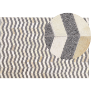 BAGGOZE - Patchwork vloerkleed - Donkergrijs - 140 x 200 cm - Jacquard