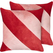 BORONIA - Sierkussen set van 2 - Rood/Roze - 45 x 45 cm - Fluweel