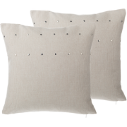 GAURA  - Sierkussen set van 2 - Lichtbeige - 45 x 45 cm - Polyester
