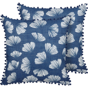 DANDELION  - Sierkussen set van 2 - Blauw - 45 x 45 cm - Polyester